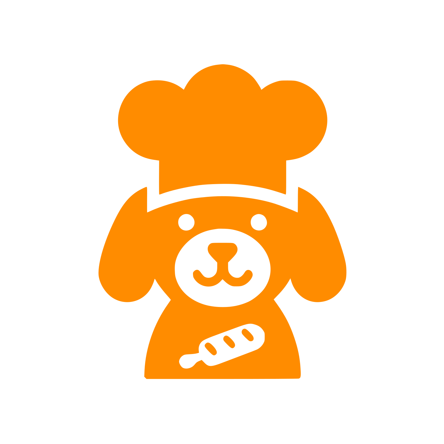 Chef Dog Hat Logo #FF8C00
