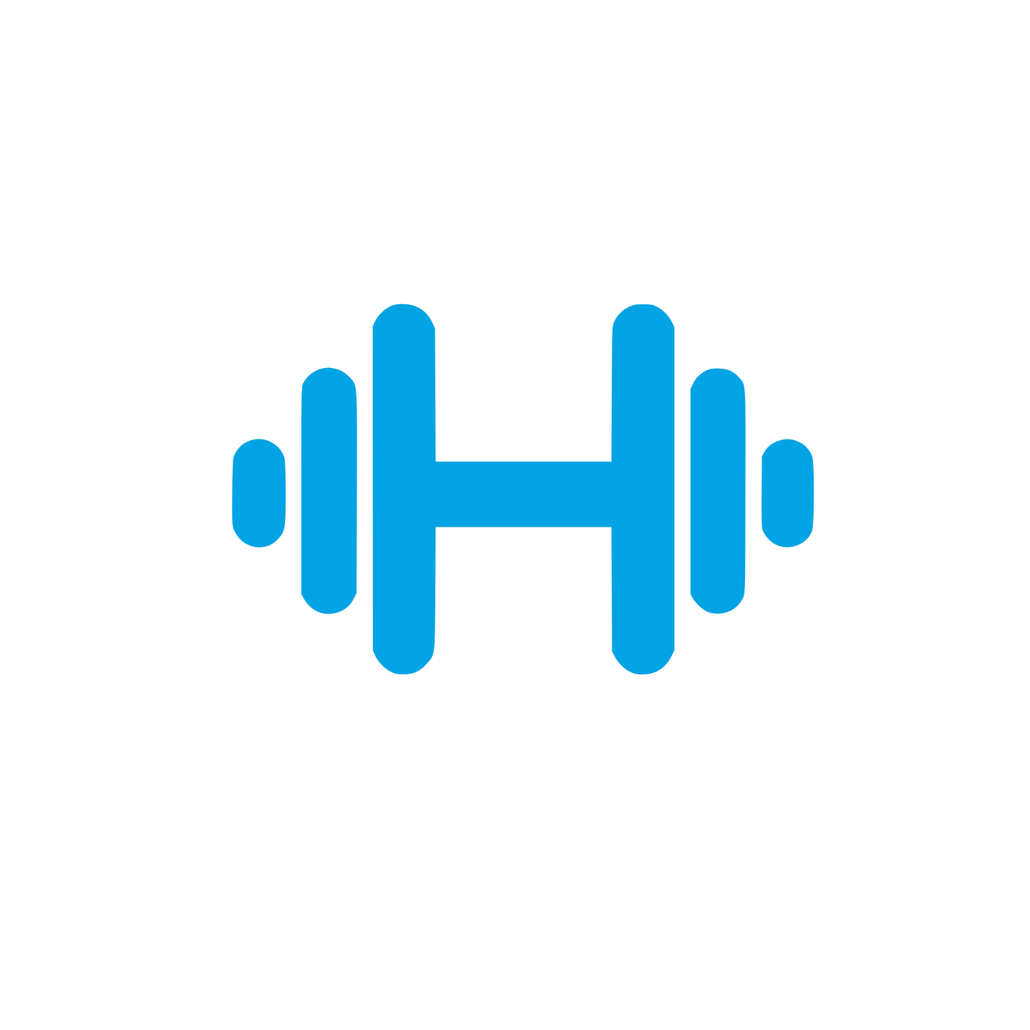 Fitness Dumbbell Logo #00a3e4