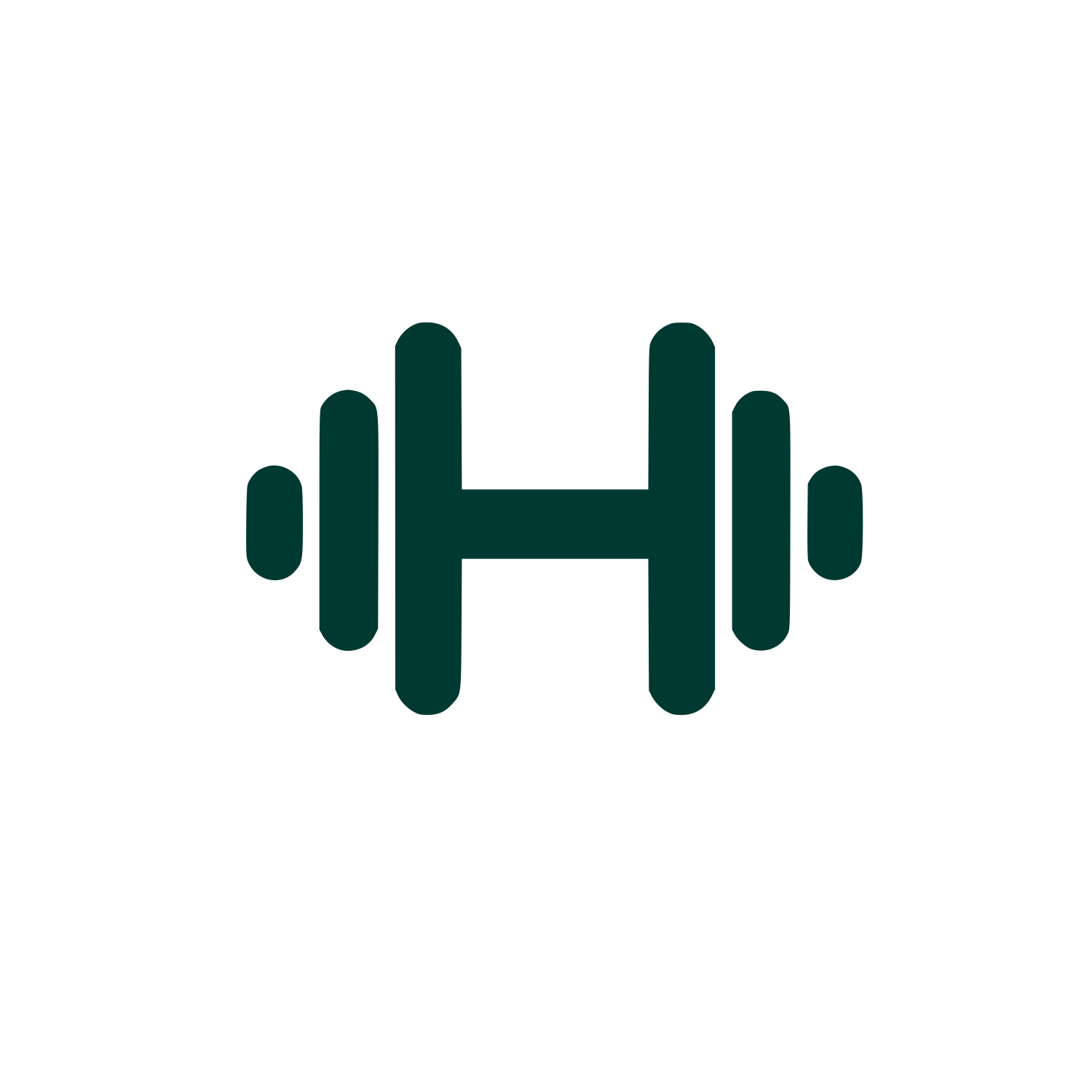 Fitness Dumbbell Logo #003932