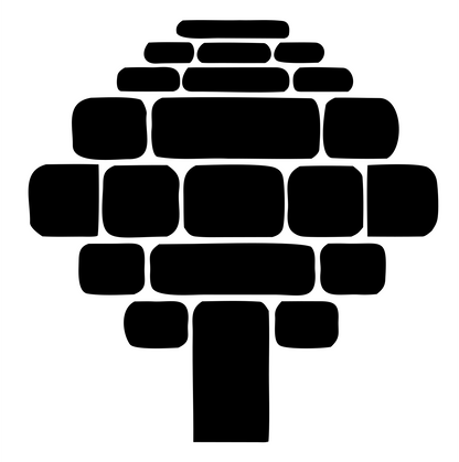 Brick Pattern Tree Logo #ffffff/#000000