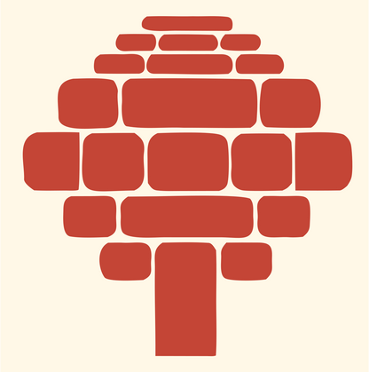 Brick Pattern Tree Logo #fff8e7/#c44536