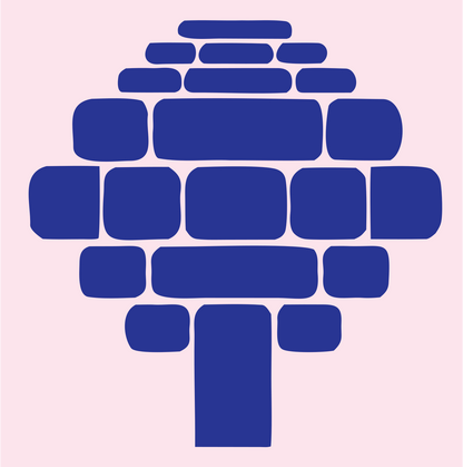 Brick Pattern Tree Logo #fce4ec/#283593