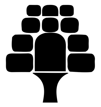 Bold Rounded Blocks Tree Logo #ffffff/#000000