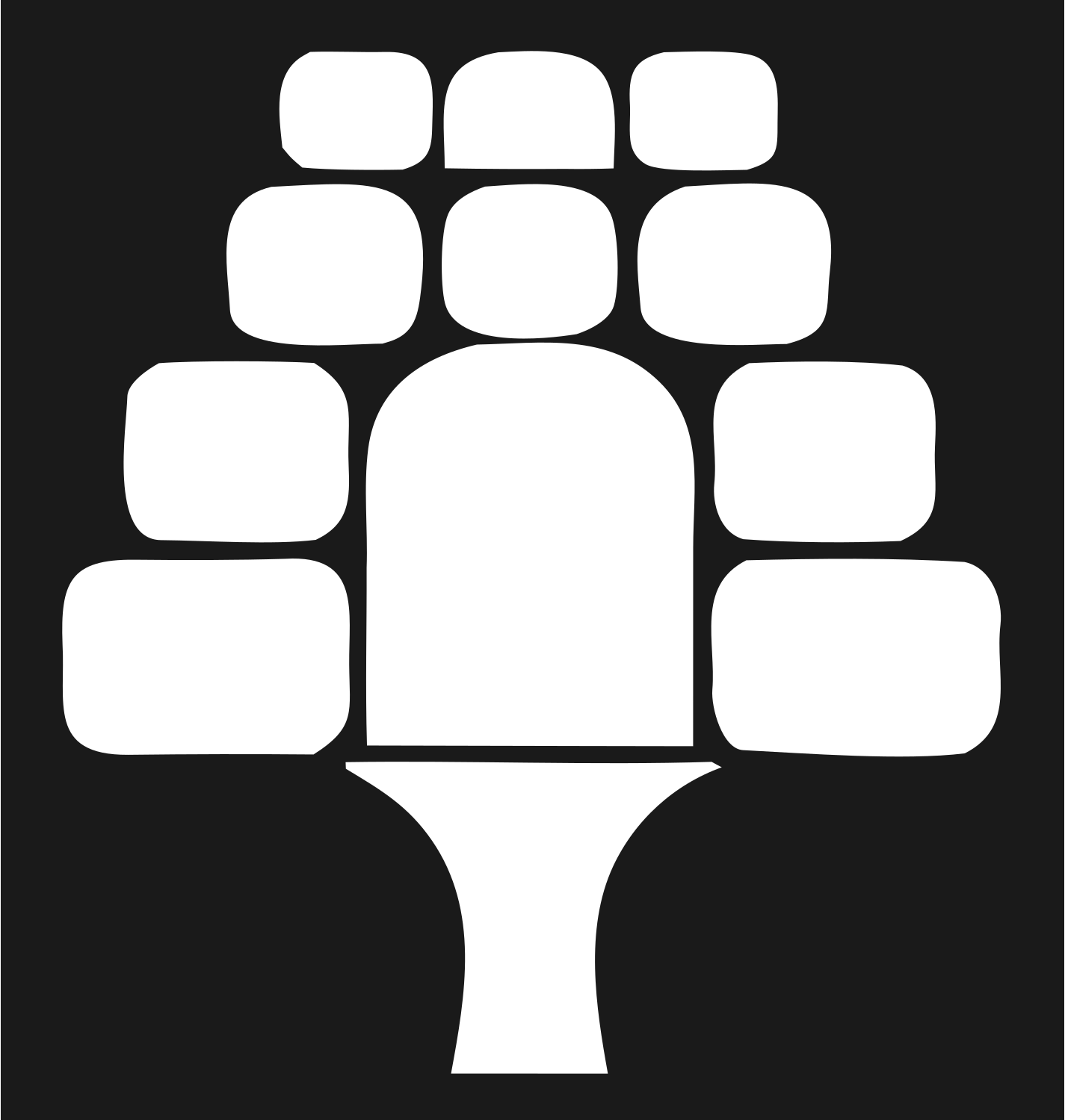 Bold Rounded Blocks Tree Logo #1a1a1a/#ffffff