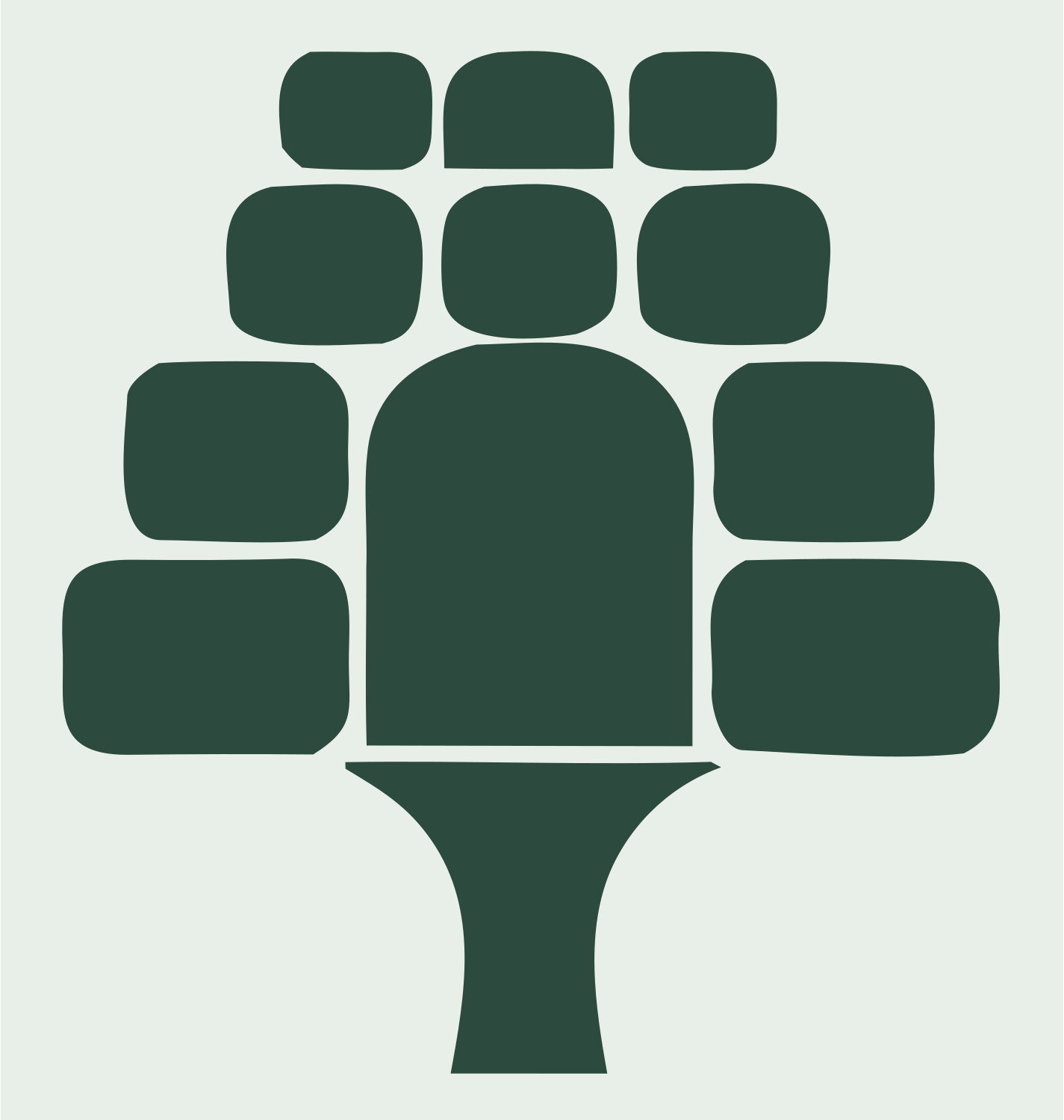 Bold Rounded Blocks Tree Logo #e8efe9/#2d4a3e