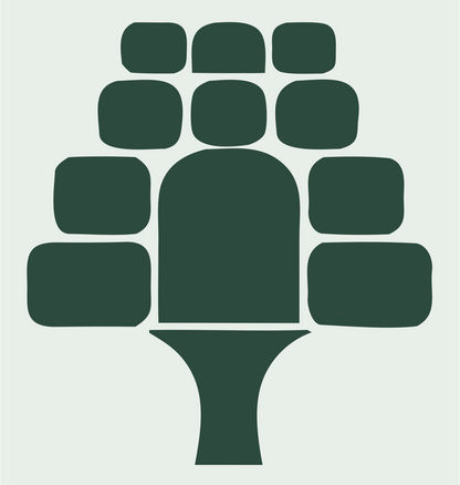Bold Rounded Blocks Tree Logo #e8efe9/#2d4a3e