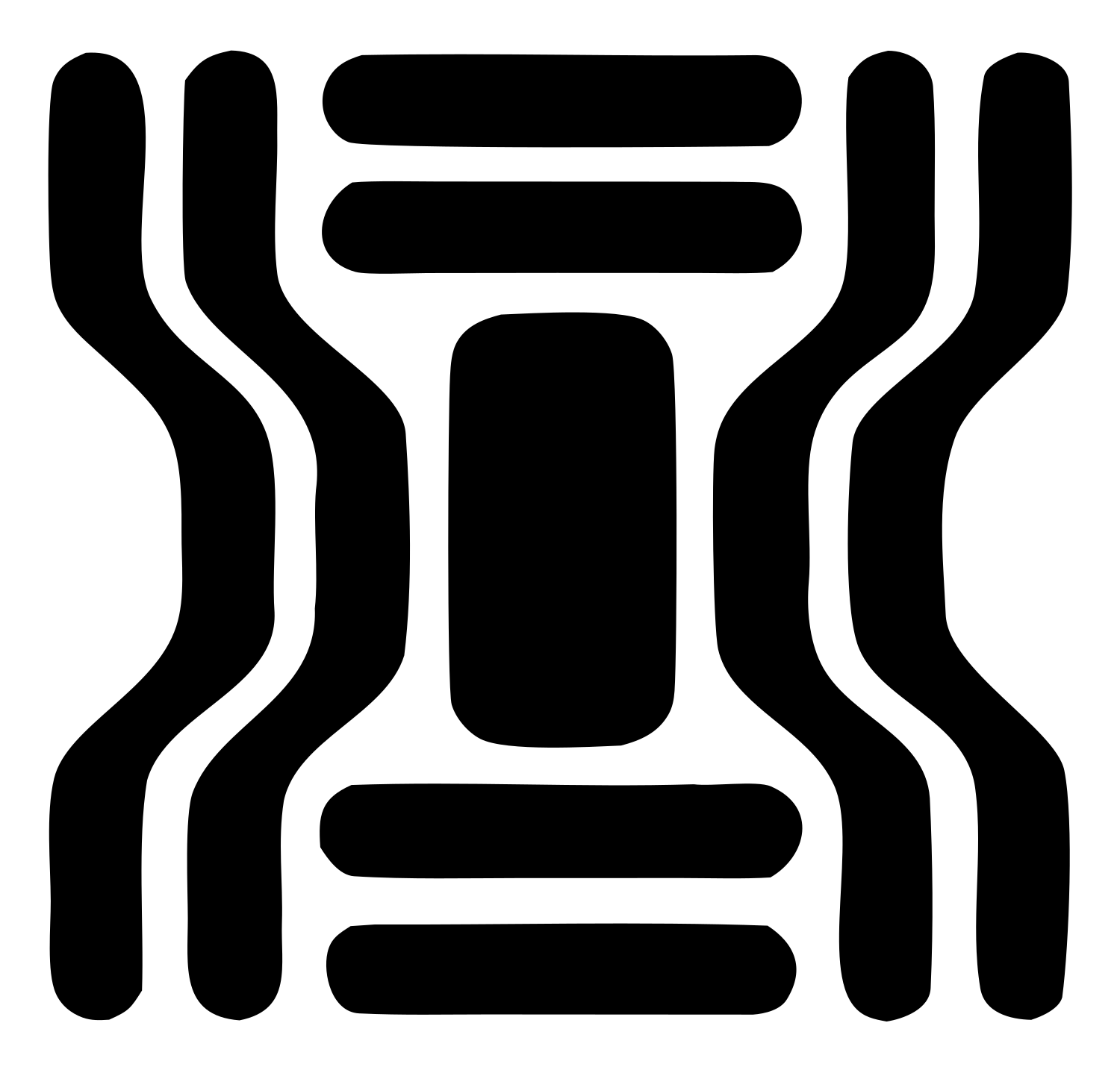 Bold DNA Strand Logo #ffffff/#000000