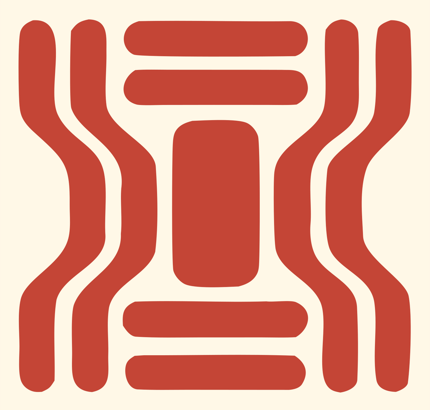 Bold DNA Strand Logo #fff8e7/#c44536