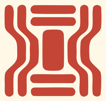 Bold DNA Strand Logo #fff8e7/#c44536