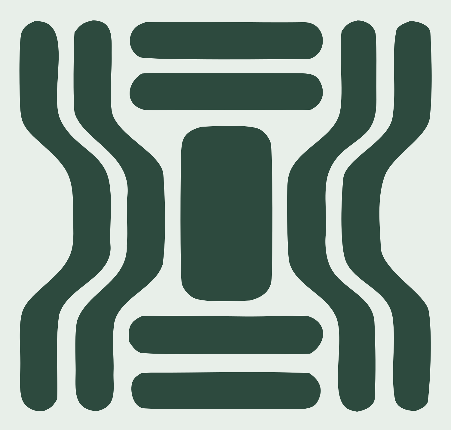 Bold DNA Strand Logo #e8efe9/#2d4a3e