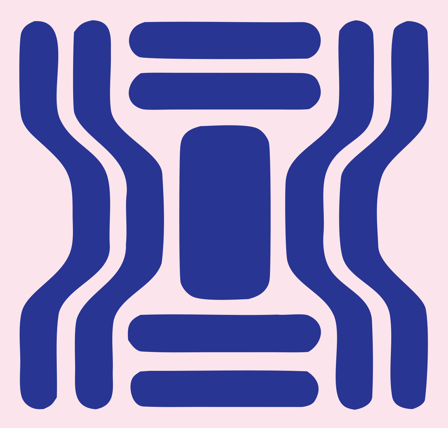 Bold DNA Strand Logo #fce4ec/#283593