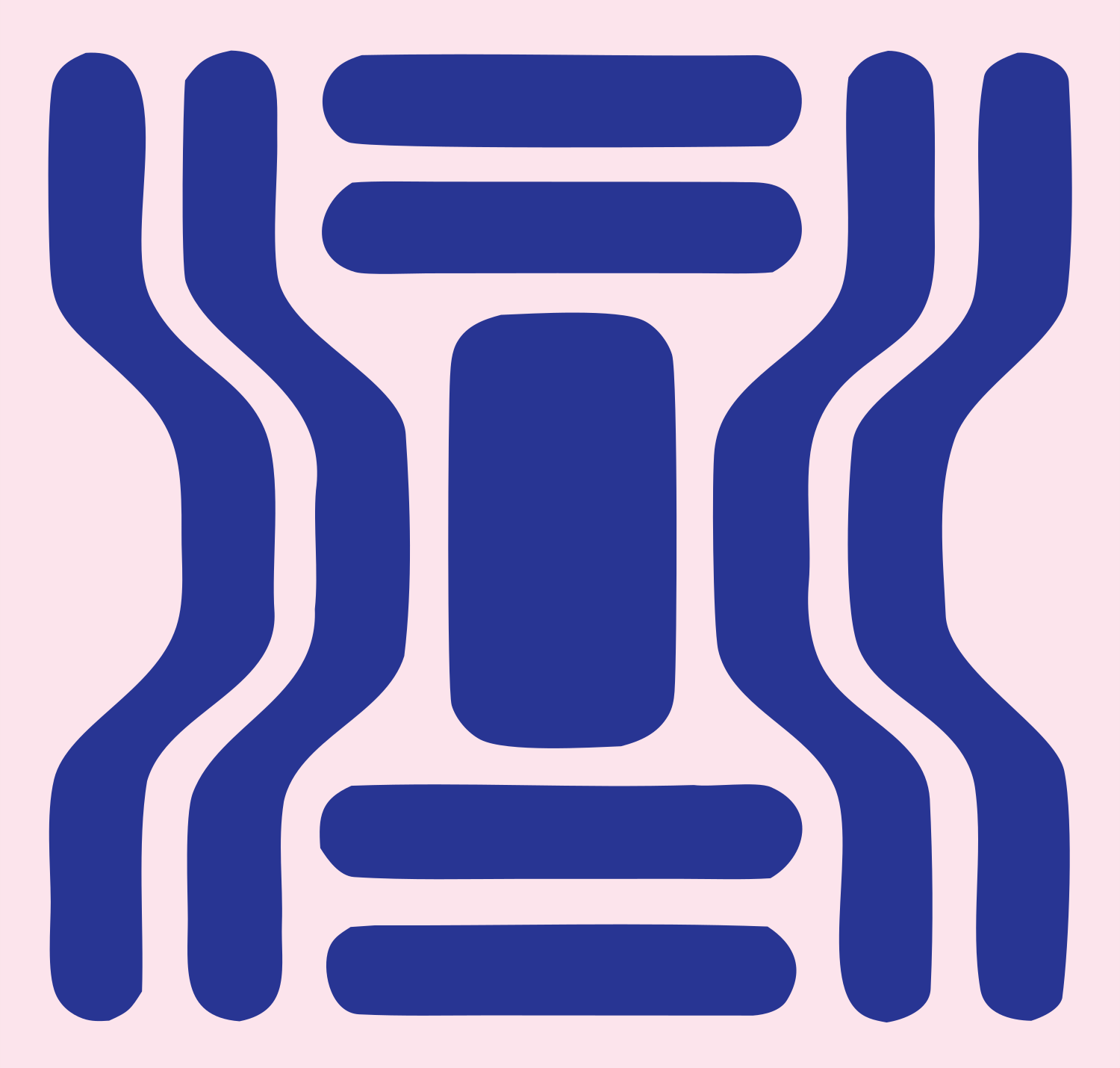 Bold DNA Strand Logo #fce4ec/#283593