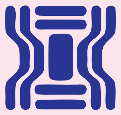 Bold DNA Strand Logo #fce4ec/#283593