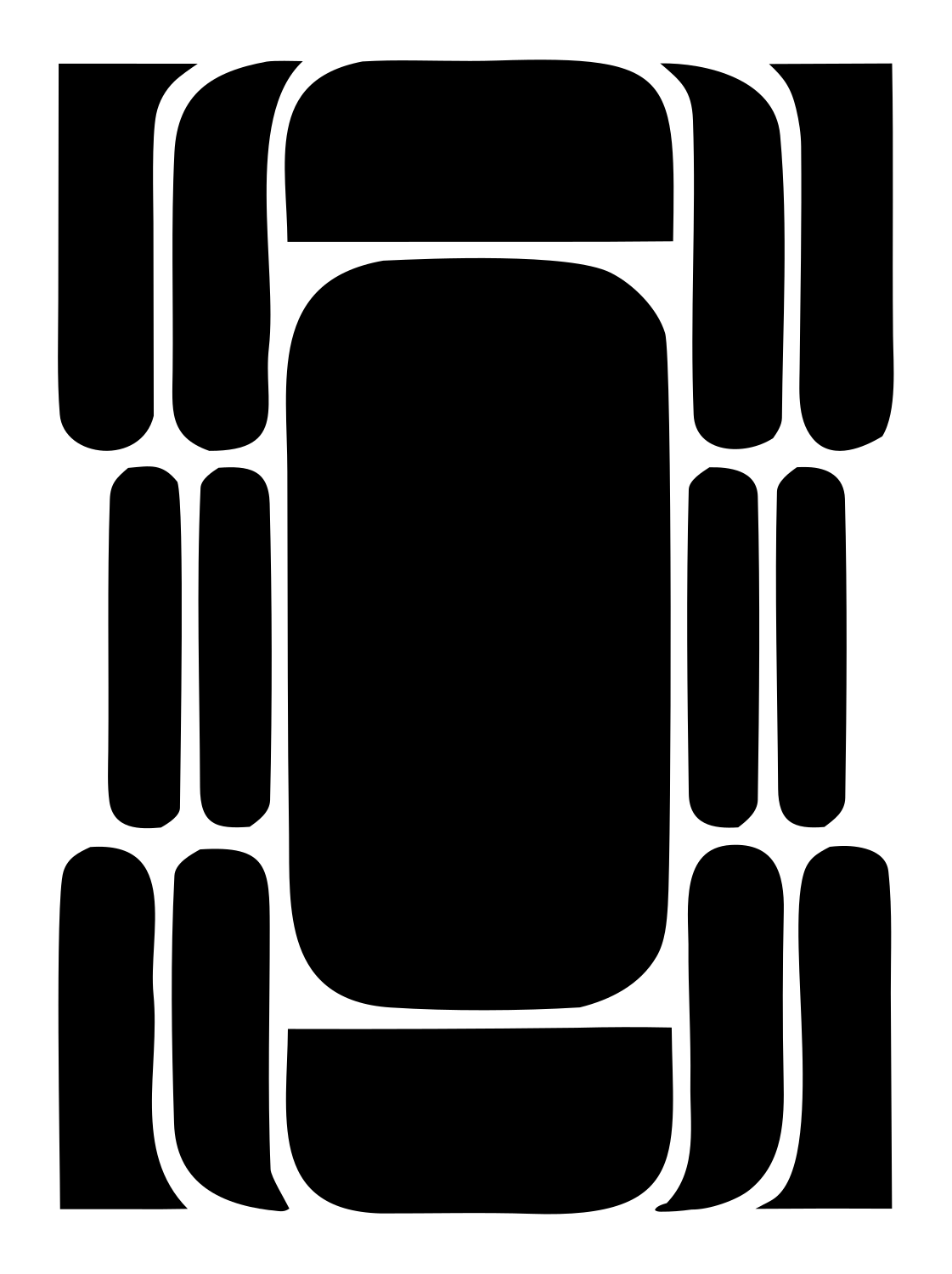 Blocky Car Top-Down Logo #ffffff/#000000