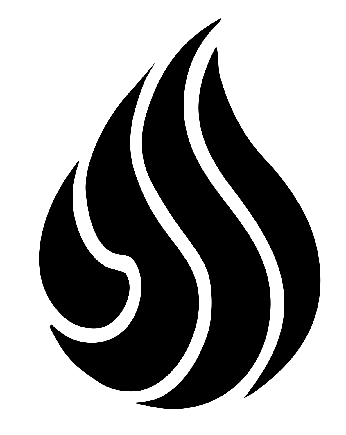 Hand-Drawn Flame Droplet Crest #ffffff/#000000