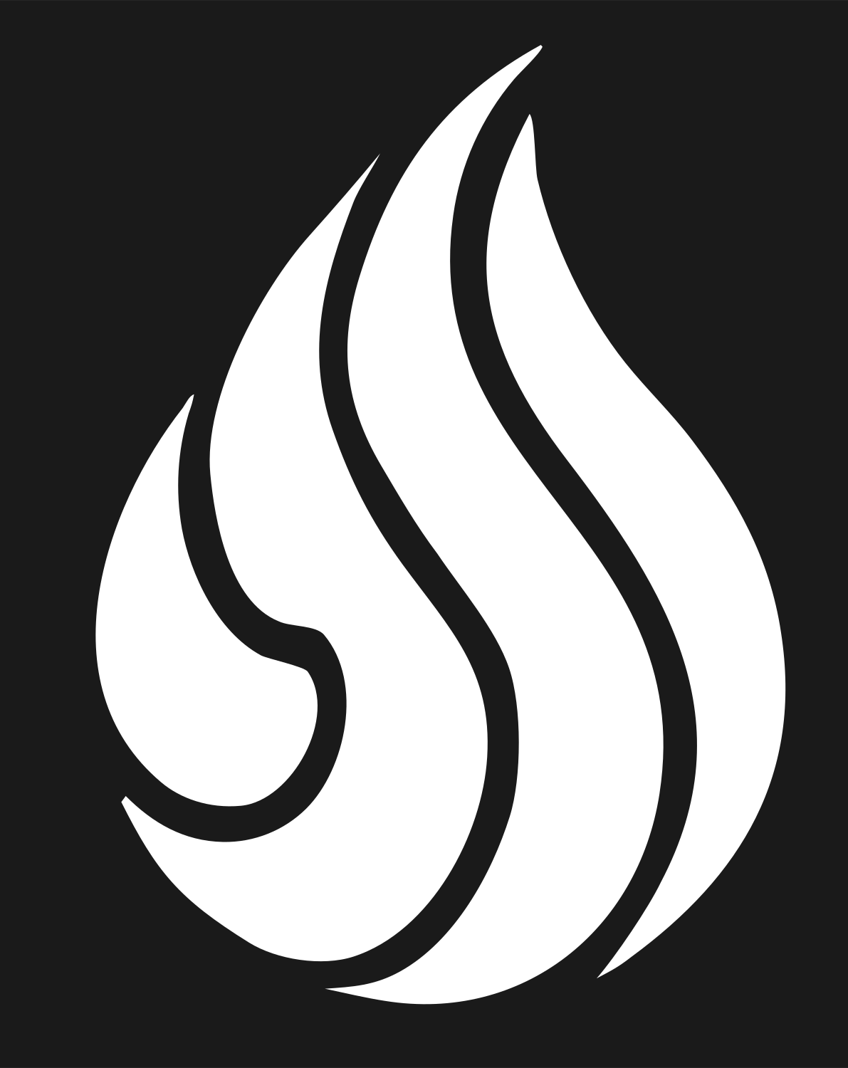 Hand-Drawn Flame Droplet Crest #1a1a1a/#ffffff