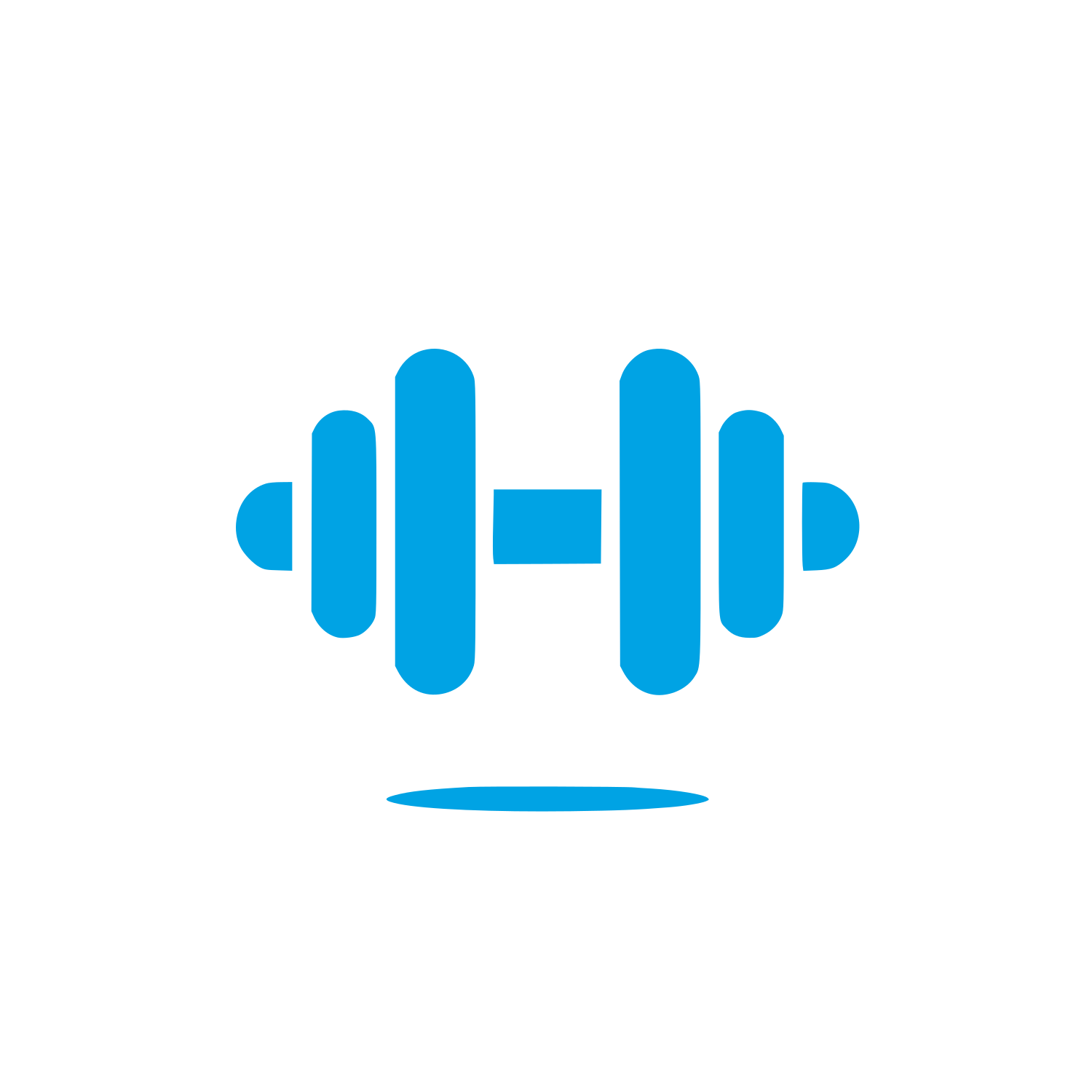 Fitness Barbell Logo #00a3e4