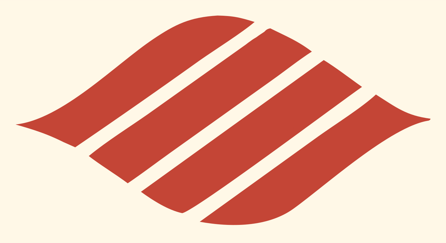 Striped Wave Drop Emblem #fff8e7/#c44536