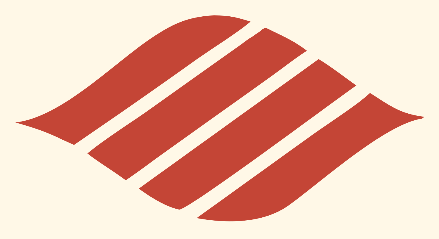 Striped Wave Drop Emblem #fff8e7/#c44536