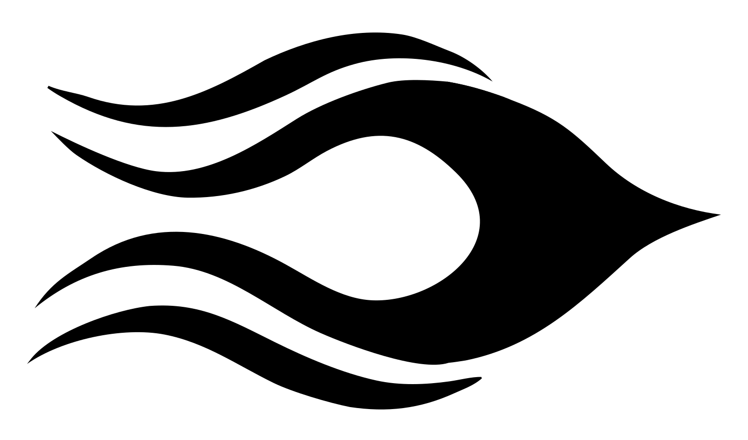 Tribal Flame Wave Logo #ffffff/#000000
