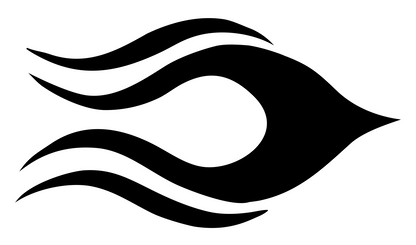 Tribal Flame Wave Logo #ffffff/#000000