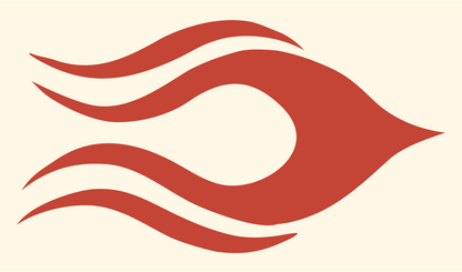 Tribal Flame Wave Logo #fff8e7/#c44536