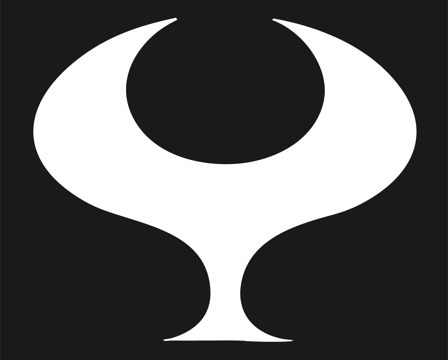 Goblet Crescent Drop Emblem #1a1a1a/#ffffff