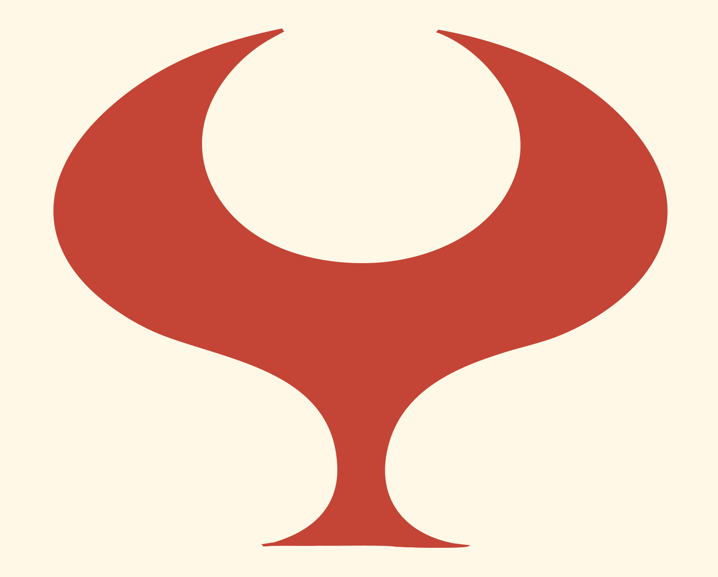 Goblet Crescent Drop Emblem #fff8e7/#c44536