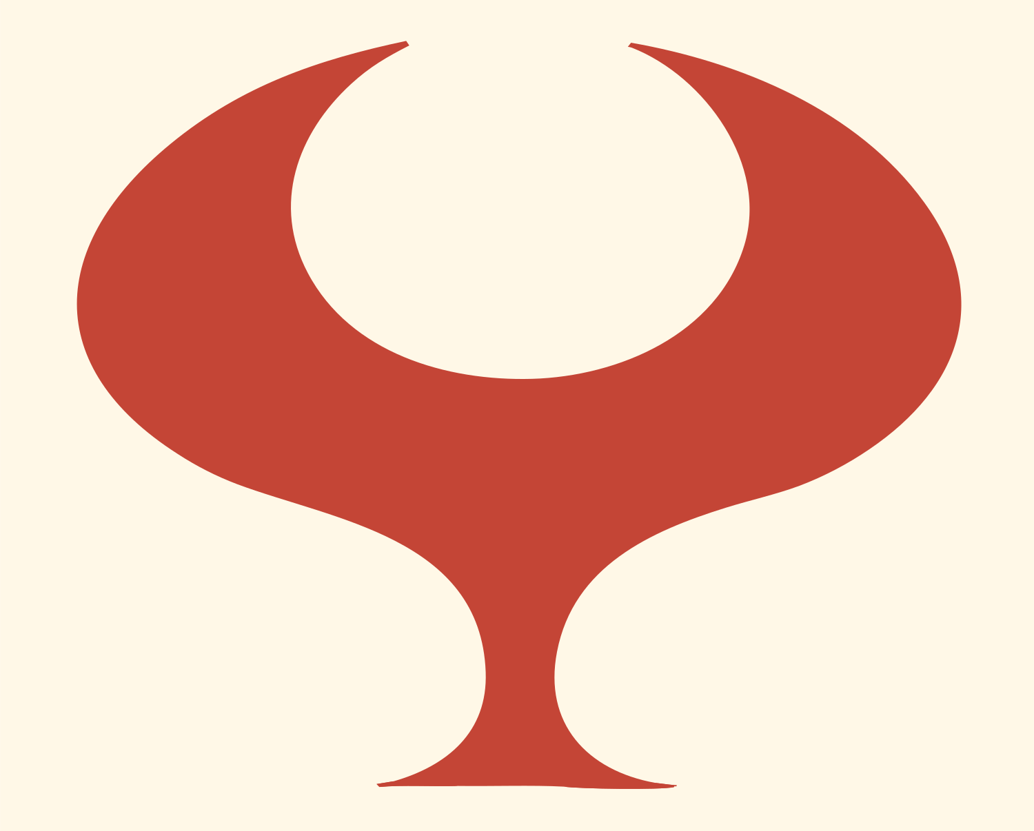 Goblet Crescent Drop Emblem #fff8e7/#c44536