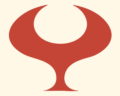 Goblet Crescent Drop Emblem #fff8e7/#c44536