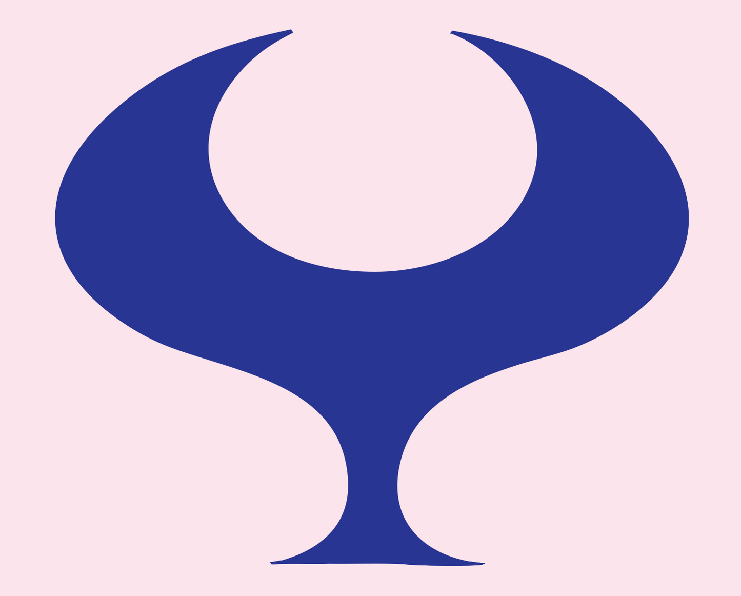 Goblet Crescent Drop Emblem #fce4ec/#283593