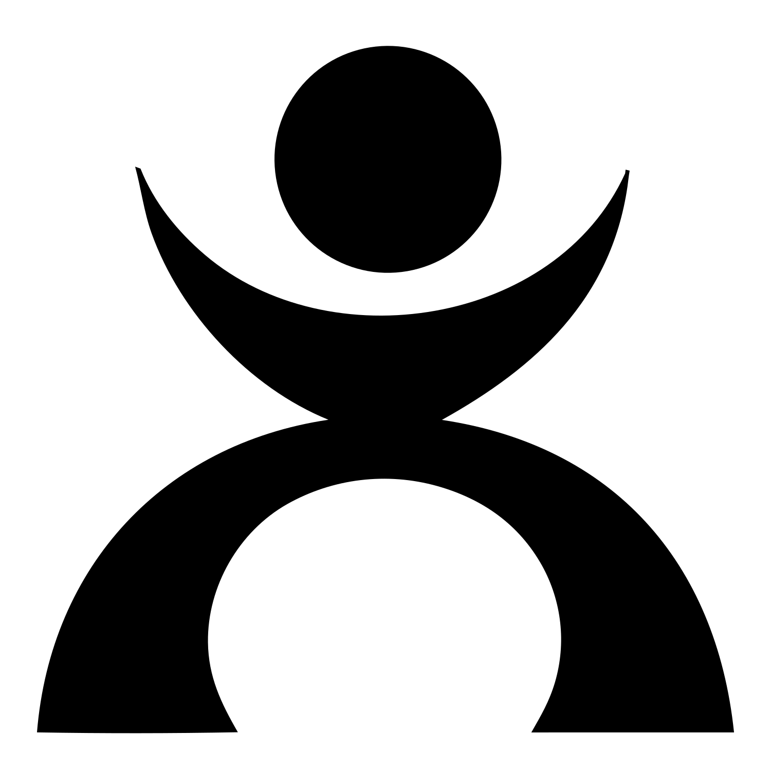 Geometric Human Circle Drop Logo #ffffff/#000000