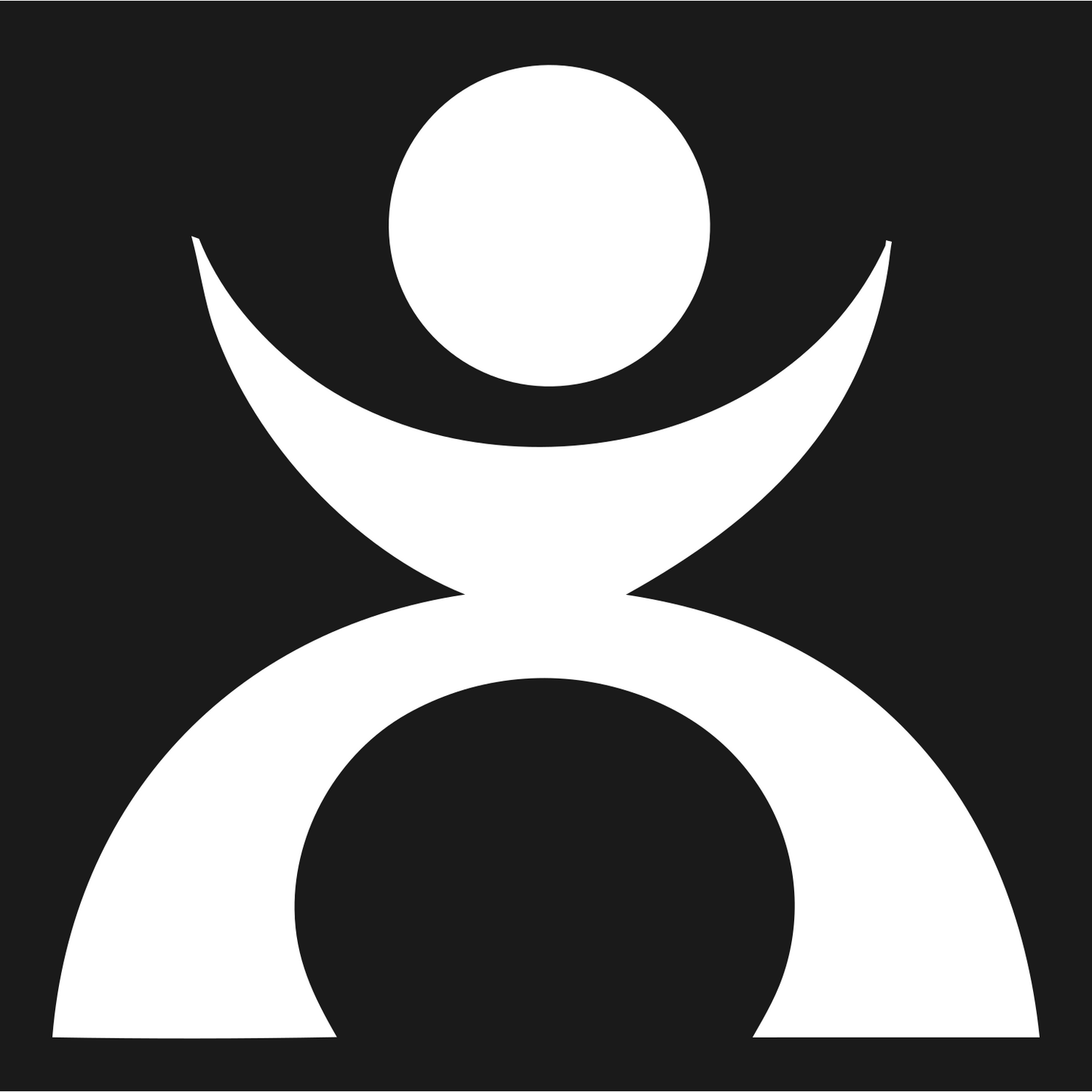 Geometric Human Circle Drop Logo #1a1a1a/#ffffff