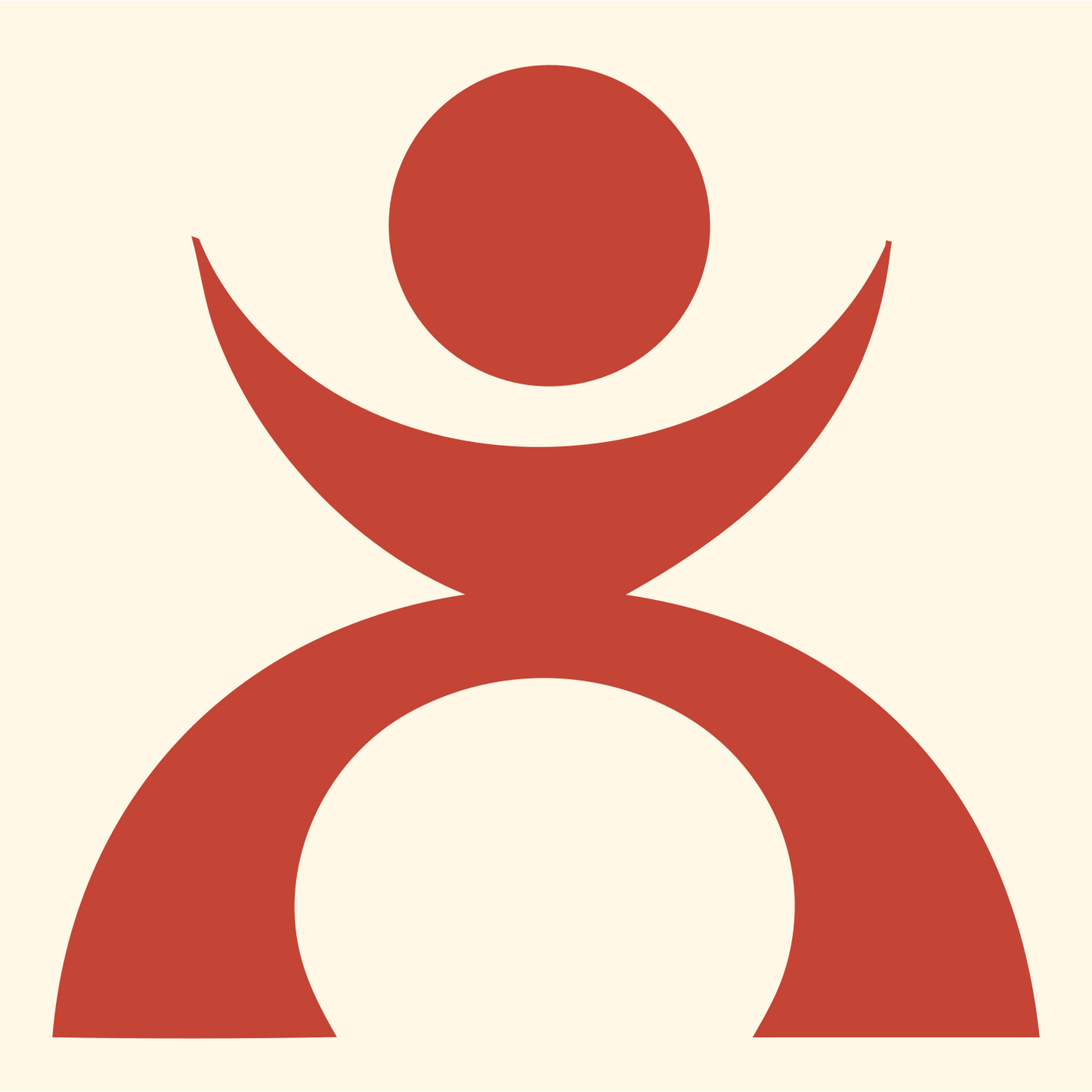 Geometric Human Circle Drop Logo #fff8e7/#c44536
