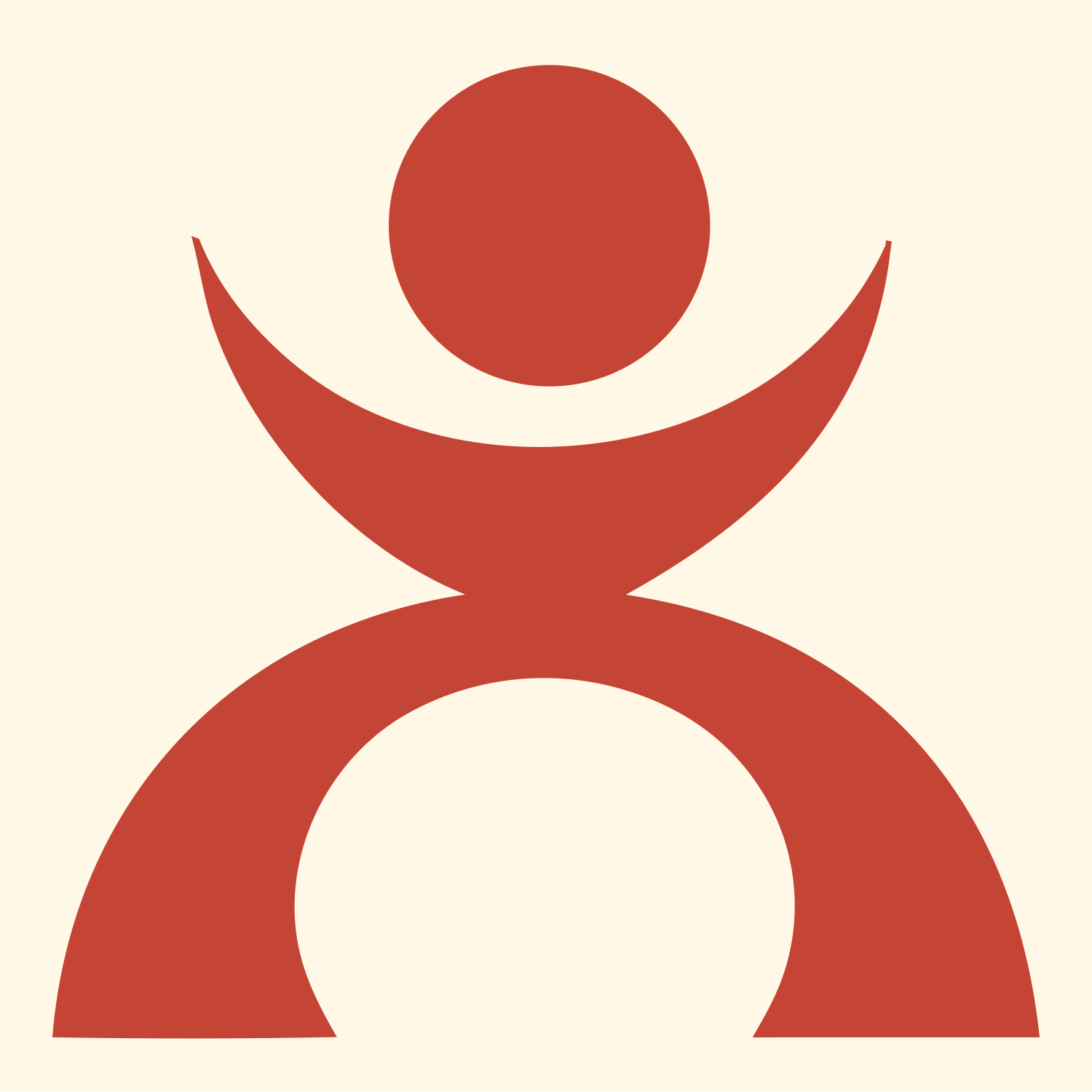 Geometric Human Circle Drop Logo #fff8e7/#c44536
