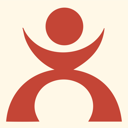 Geometric Human Circle Drop Logo #fff8e7/#c44536