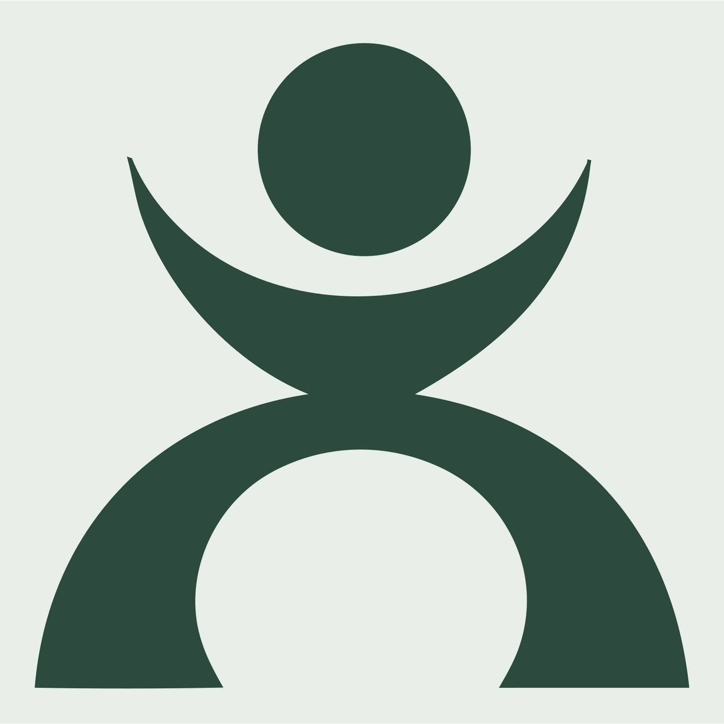 Geometric Human Circle Drop Logo #e8efe9/#2d4a3e
