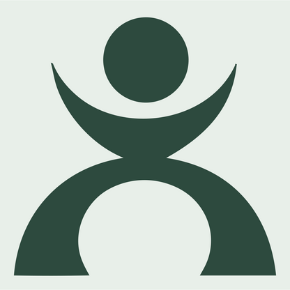 Geometric Human Circle Drop Logo #e8efe9/#2d4a3e
