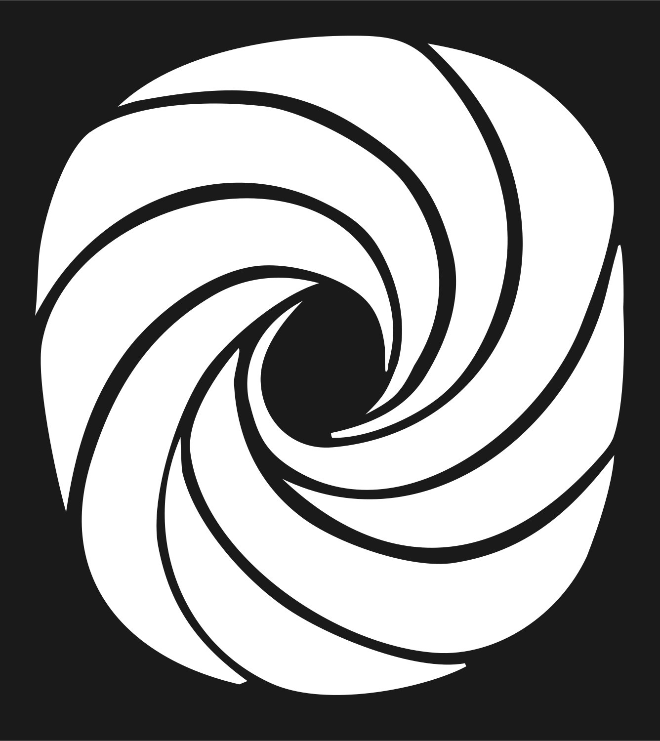 Vortex Spiral Drop Icon #1a1a1a/#ffffff