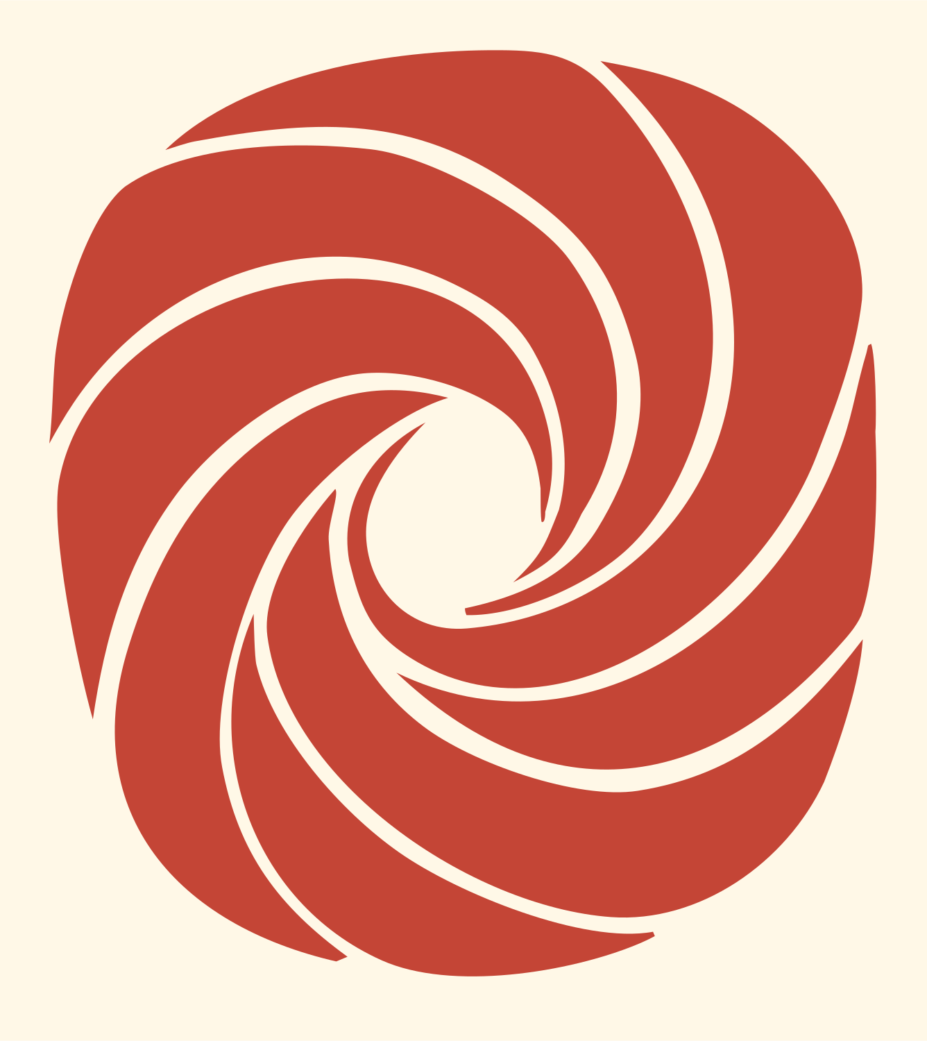 Vortex Spiral Drop Icon #fff8e7/#c44536