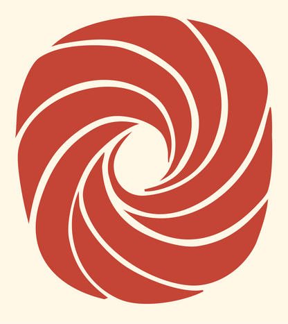 Vortex Spiral Drop Icon #fff8e7/#c44536