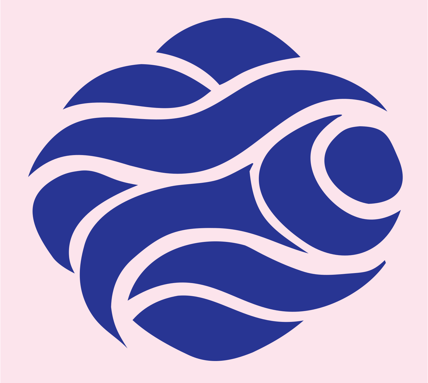 Hand-Drawn Oyster Pearl Logo #fce4ec/#283593