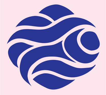 Hand-Drawn Oyster Pearl Logo #fce4ec/#283593