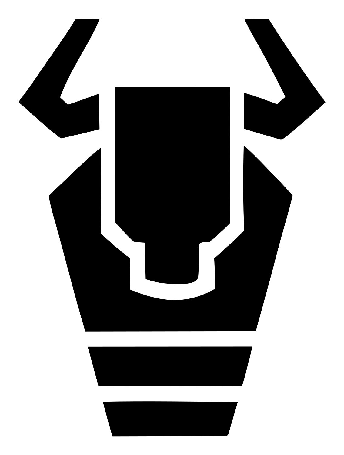 Geometric Bison Skull Mark #ffffff/#000000