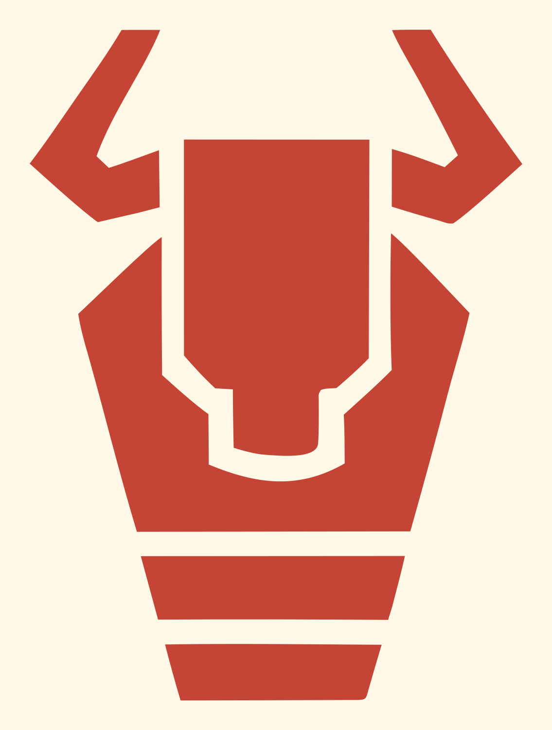 Geometric Bison Skull Mark #fff8e7/#c44536