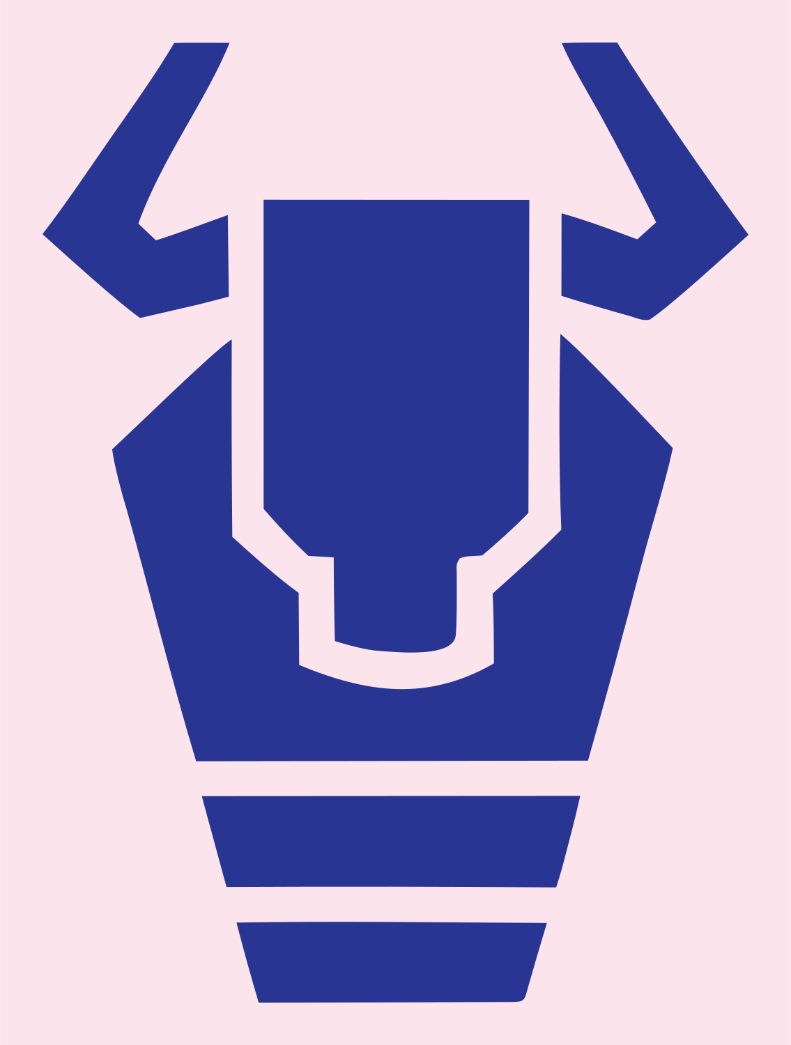 Geometric Bison Skull Mark #fce4ec/#283593