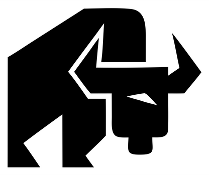 Geometric Bison Charging Mark #ffffff/#000000
