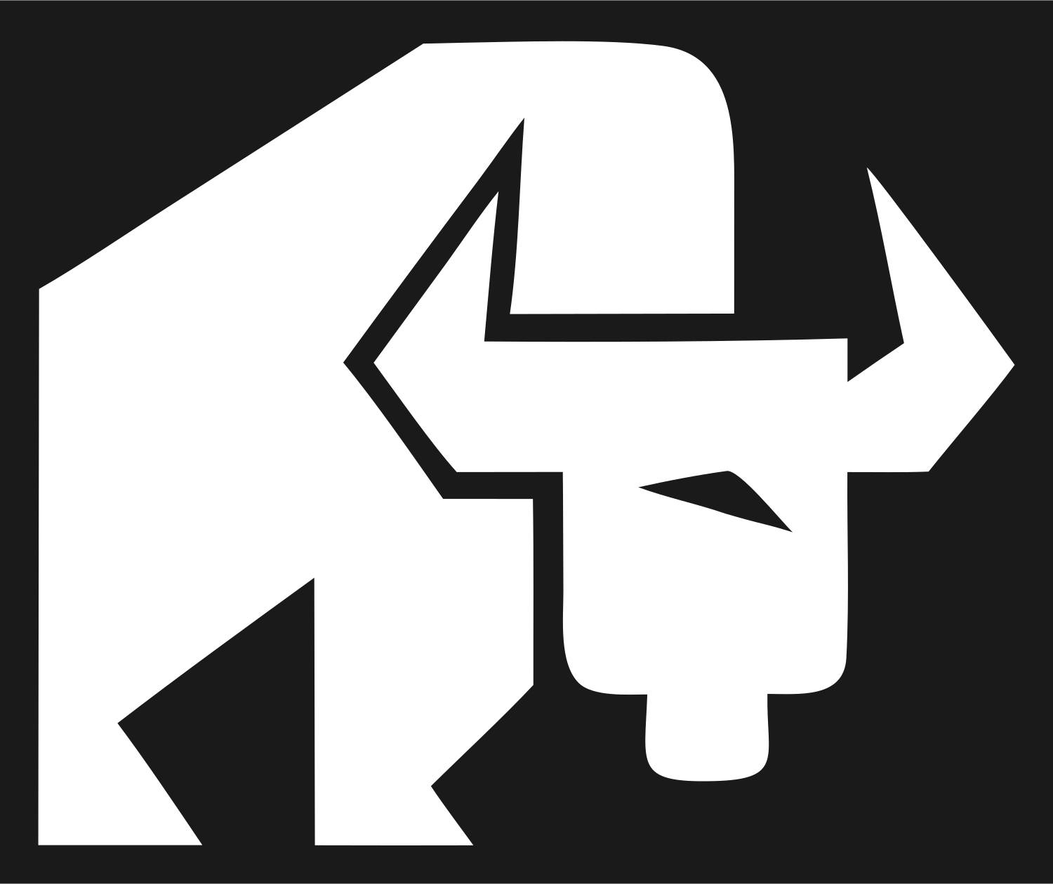 Geometric Bison Charging Mark #1a1a1a/#ffffff