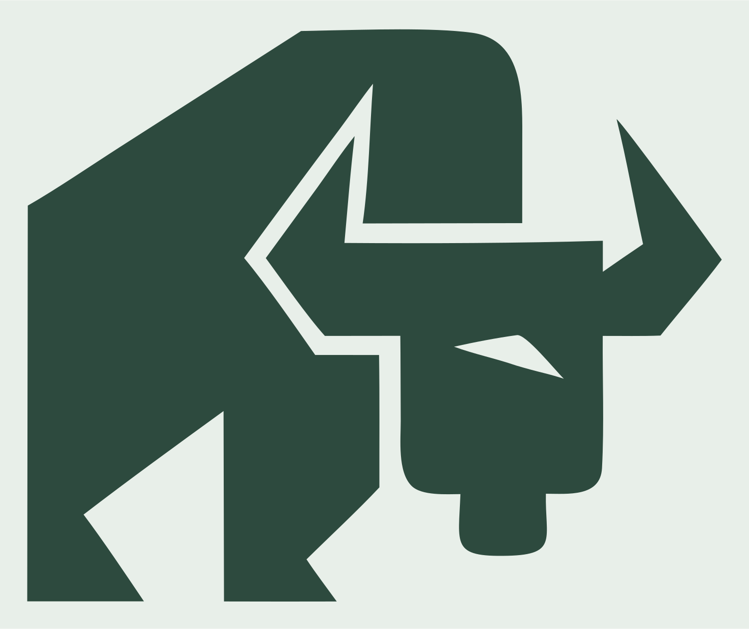 Geometric Bison Charging Mark #e8efe9/#2d4a3e