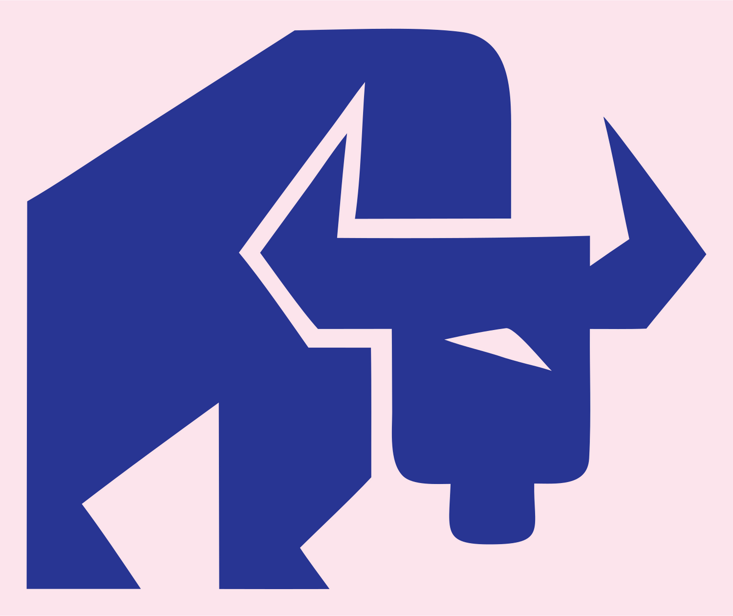 Geometric Bison Charging Mark #fce4ec/#283593